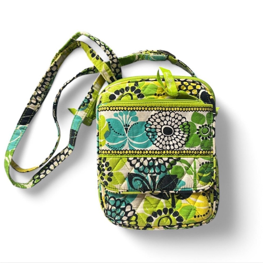 Vera Bradley green and yellow floral mini hipster bag